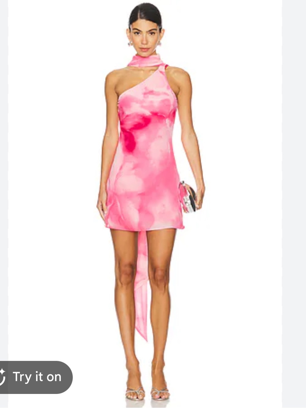 Revolve Lovers and Friends Kima Mini Dress XS NWT Blur Floral Pink Scarf